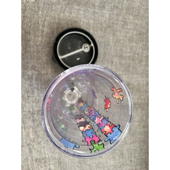 Tervis Tumbler Autism Awareness Puzzle Pieces Black Lid Insulated 24 Oz - Picture 5 of 6